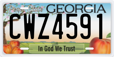 GA license plate CWZ4591