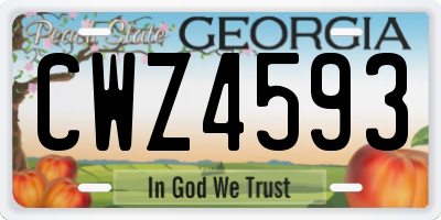 GA license plate CWZ4593