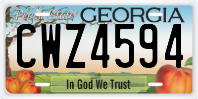 GA license plate CWZ4594
