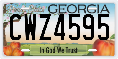 GA license plate CWZ4595