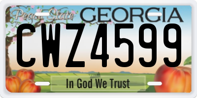 GA license plate CWZ4599