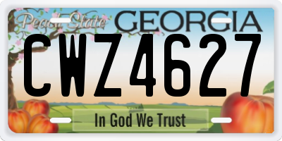 GA license plate CWZ4627