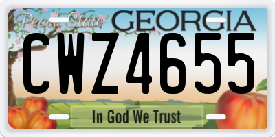 GA license plate CWZ4655