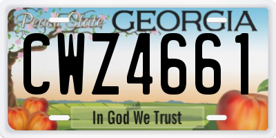 GA license plate CWZ4661