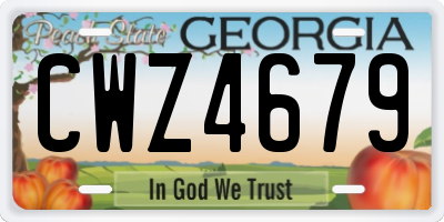 GA license plate CWZ4679
