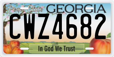 GA license plate CWZ4682