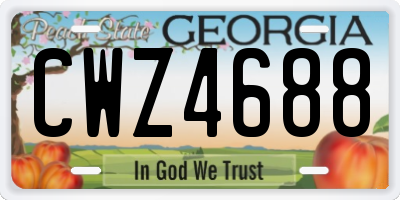 GA license plate CWZ4688
