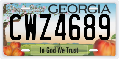 GA license plate CWZ4689