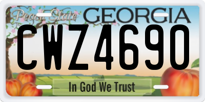 GA license plate CWZ4690