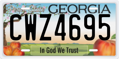 GA license plate CWZ4695