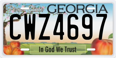 GA license plate CWZ4697
