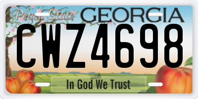 GA license plate CWZ4698
