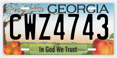 GA license plate CWZ4743