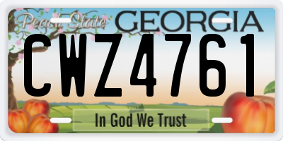 GA license plate CWZ4761
