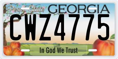 GA license plate CWZ4775