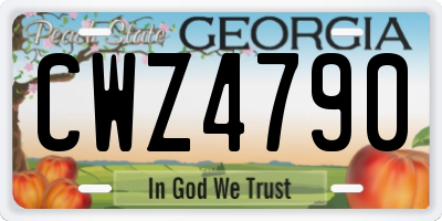GA license plate CWZ4790