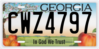 GA license plate CWZ4797