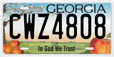 GA license plate CWZ4808