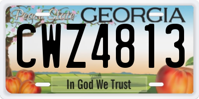 GA license plate CWZ4813
