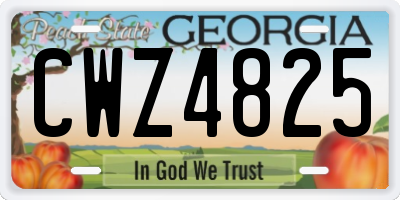 GA license plate CWZ4825