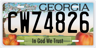 GA license plate CWZ4826