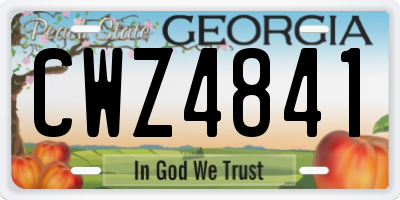 GA license plate CWZ4841