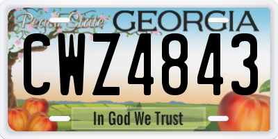 GA license plate CWZ4843