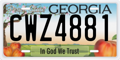 GA license plate CWZ4881