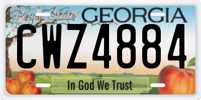 GA license plate CWZ4884