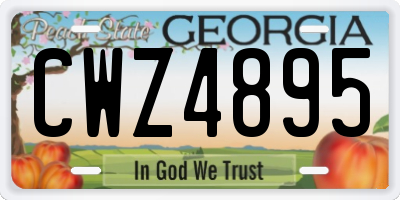 GA license plate CWZ4895