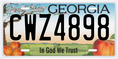 GA license plate CWZ4898