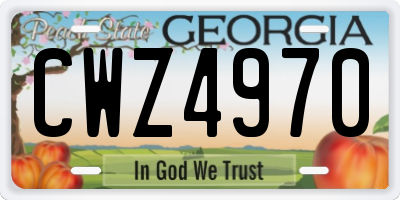 GA license plate CWZ4970