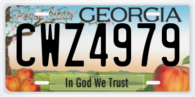 GA license plate CWZ4979