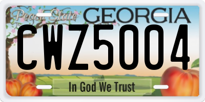GA license plate CWZ5004