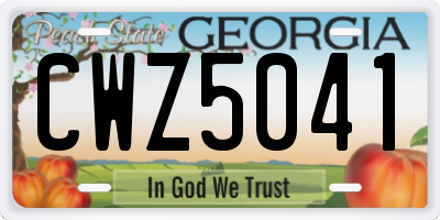 GA license plate CWZ5041