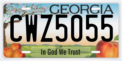 GA license plate CWZ5055
