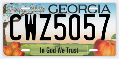 GA license plate CWZ5057