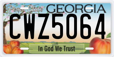 GA license plate CWZ5064