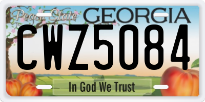 GA license plate CWZ5084