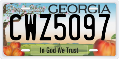 GA license plate CWZ5097
