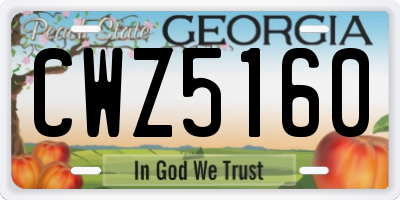 GA license plate CWZ5160
