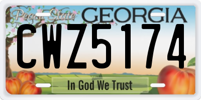 GA license plate CWZ5174