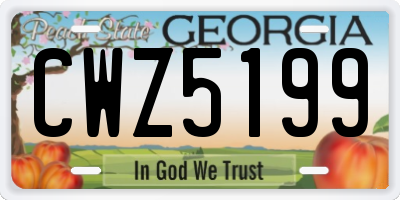 GA license plate CWZ5199