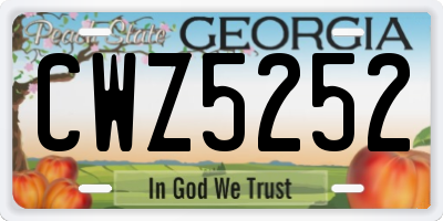 GA license plate CWZ5252