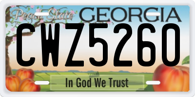 GA license plate CWZ5260