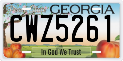 GA license plate CWZ5261