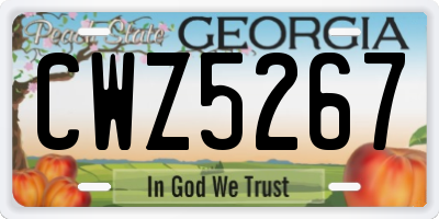 GA license plate CWZ5267