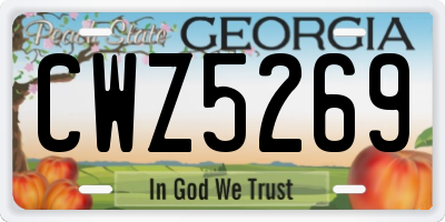 GA license plate CWZ5269