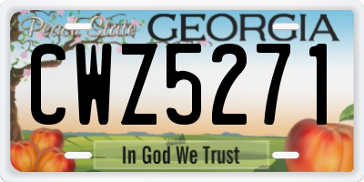 GA license plate CWZ5271