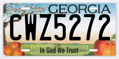 GA license plate CWZ5272